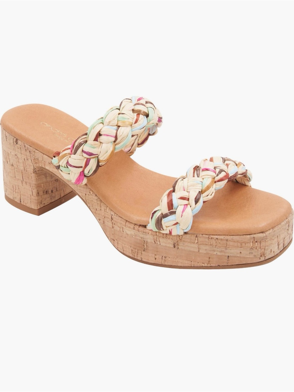 NWT-Andre Assous Cairo Women's Braided Double-Strap Cork Platform Sandal 8M